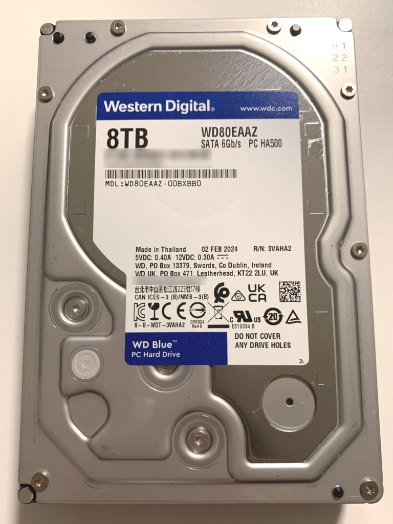 Western Digital HDD WD80EAAZ 参考画像