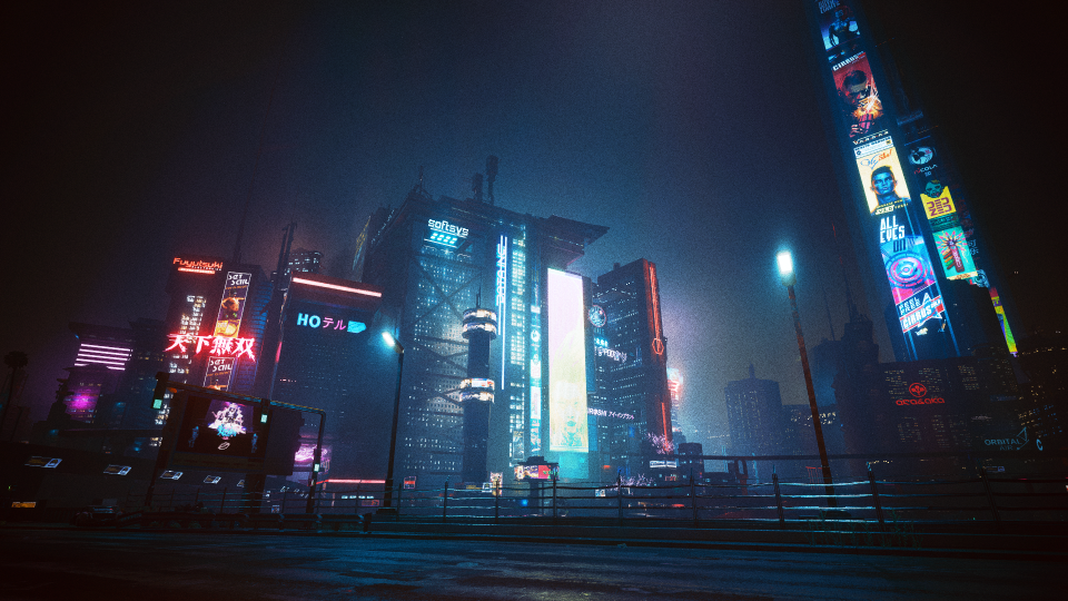 ナイトシティの景色 ジャパンタウン